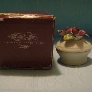 Victorian Trading Co. Floral Porcelain Trinket box